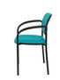 Silla Styl tapizada con Similpiel color Verde. Brazos fijos