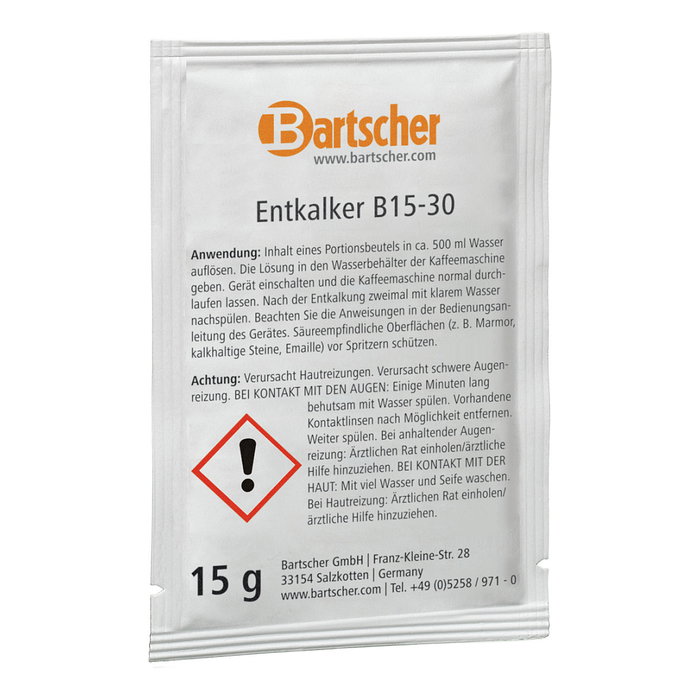 Bartscher Desincrustante B15-30 para cafeteras, 30 sobres de 15 g