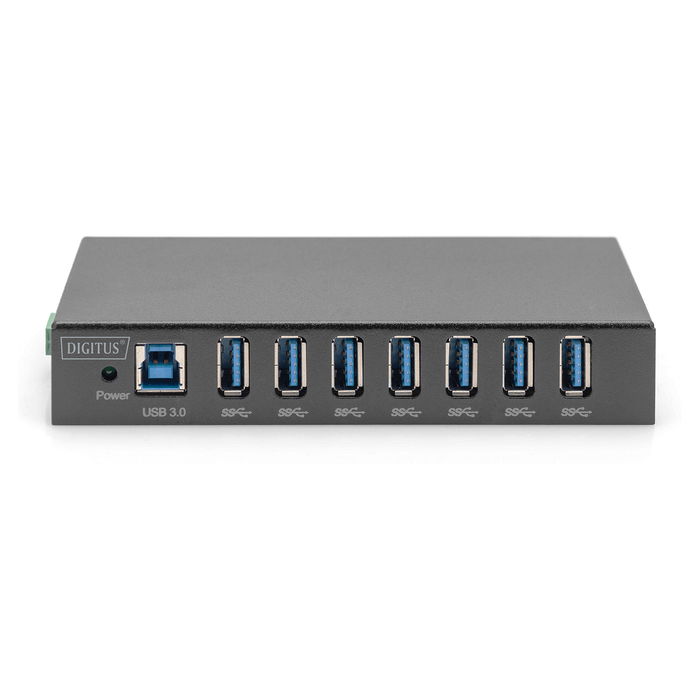 Digitus DA-70258-1 USB 3.0 HUB 7 Puertos USB 3.2 Gen 1 Type-A 5000 Mbit/s Negro Metal