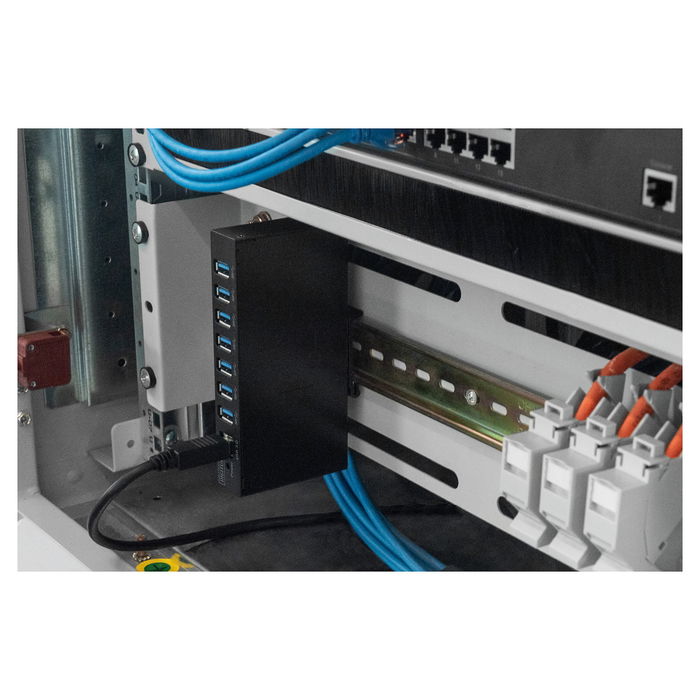 Digitus DA-70258-1 USB 3.0 HUB 7 Puertos USB 3.2 Gen 1 Type-A 5000 Mbit/s Negro Metal