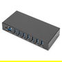 Digitus DA-70258-1 USB 3.0 HUB 7 Puertos USB 3.2 Gen 1 Type-A 5000 Mbit/s Negro Metal