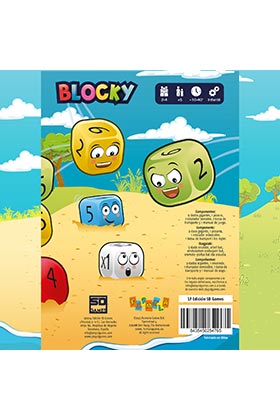 Sd games Juego de Mesa Blocky Portátil y Dinámico, Familiar, Incluye 9 Dados Gigantes