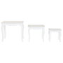 DKD Home Decor Set de 3 Mesitas Auxiliares ALICE MADERA Gris Claro y Blanco