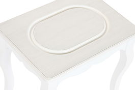 DKD Home Decor Mesita Auxiliar Romantico Gris Claro Blanco Madera MDF Set 3 Piezas 35 x 47 x 53 cm