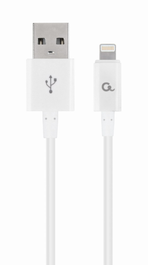 GEMBIRD Cable de carga Lightning a USB-A de 2 metros, 2,1 A, Blanco CC-USB2P-AMLM-2M-W
