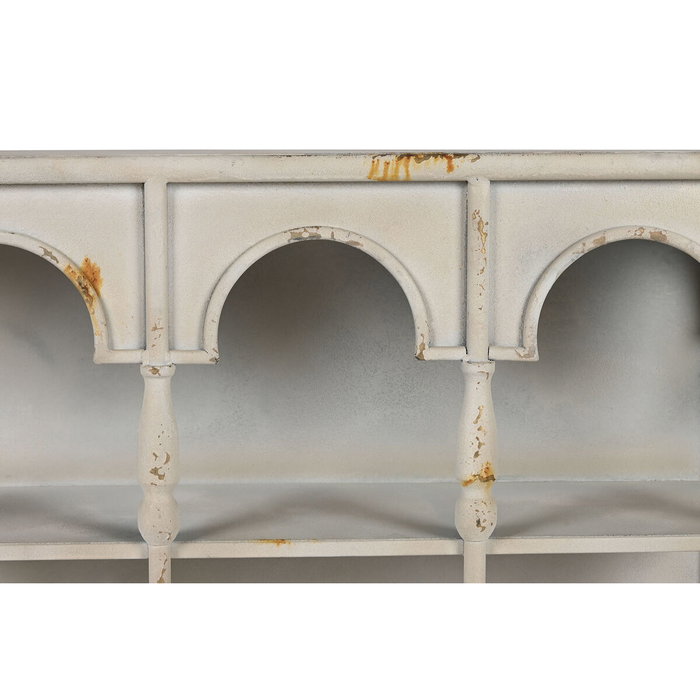 DKD Home Decor Estantería de Metal Envejecida 60x20x70 Blanco Rozado