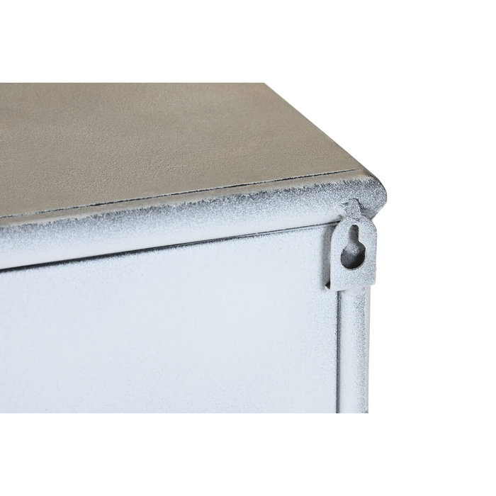 DKD Home Decor Estantería de Metal Envejecida 60x20x70 Blanco Rozado