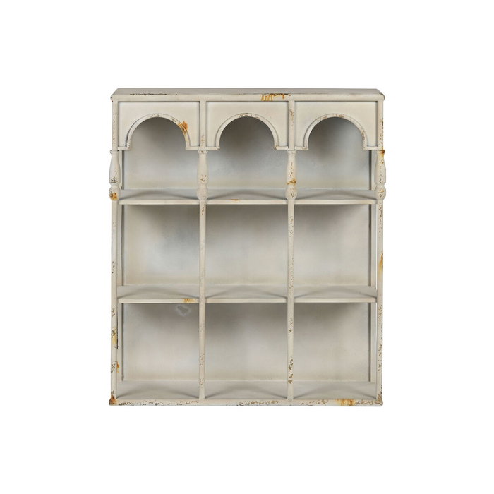 DKD Home Decor Estantería de Metal Envejecida 60x20x70 Blanco Rozado