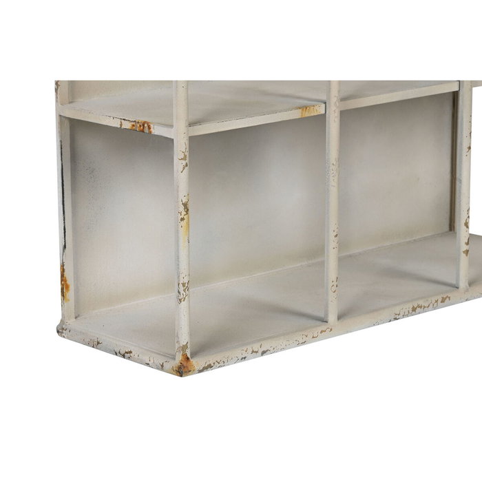DKD Home Decor Estantería de Metal Envejecida 60x20x70 Blanco Rozado