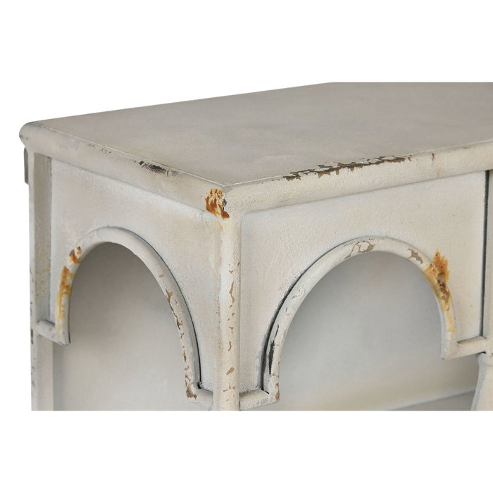 DKD Home Decor Estantería de Metal Envejecida 60x20x70 Blanco Rozado
