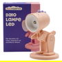 RealPower Linterna LED Portátil de Dinosaurio Rosa con Base, Modelo LED-Tier Taschenlampe Pink dino mit Sockel