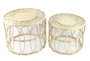 DKD Home Decor Set de 2 Mesitas Auxiliares de Ratán 50x50x41,5 cm Natural