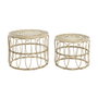 DKD Home Decor Set de 2 Mesitas Auxiliares de Ratán 50x50x41,5 cm Natural