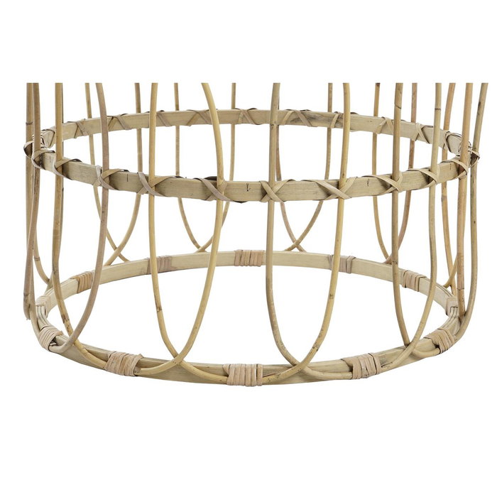 DKD Home Decor Set de 2 Mesitas Auxiliares de Ratán 50x50x41,5 cm Natural