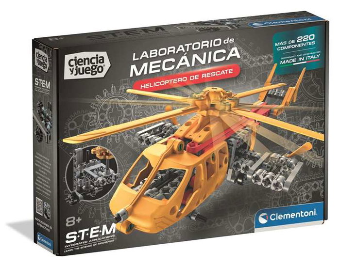 Clementoni Laboratorio de Mecánica Helicóptero de Rescate con más de 220 componentes - Juego de construcción 8+ Clementoni Laboratorio de Mecánica Helicóptero de Rescate con más de 220 componentes - Juego de construcción 8+