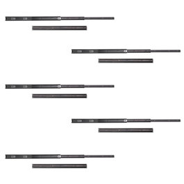 Emuca Lote de 5 juegos de guías para cajones, de bolas, altura 45mm, profundidad 600mm, extracción total, Negro