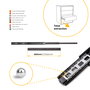 Emuca Lote de 5 juegos de guías para cajones, de bolas, altura 45mm, profundidad 600mm, extracción total, Negro