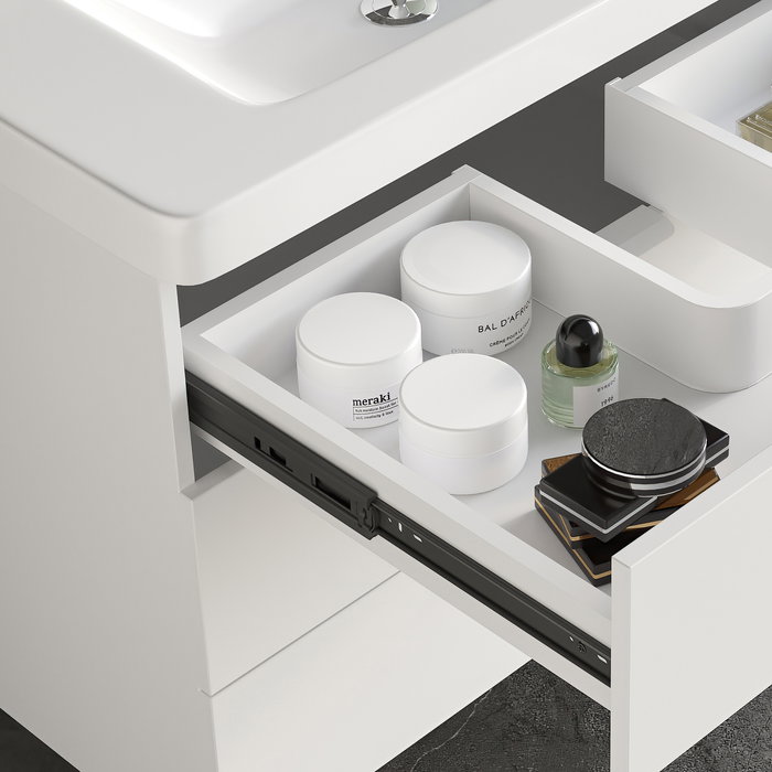 Emuca Lote de 5 juegos de guías para cajones, de bolas, altura 45mm, profundidad 600mm, extracción total, Negro