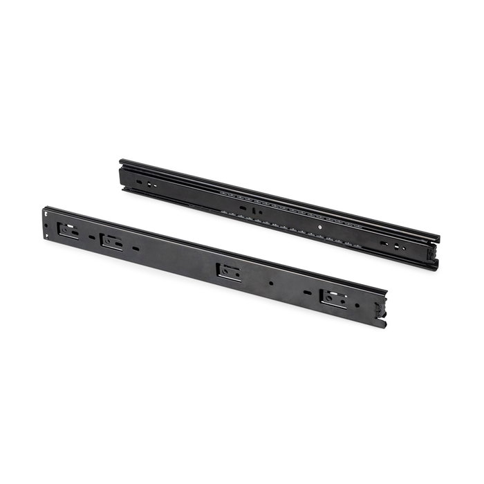 Emuca Lote de 5 juegos de guías para cajones, de bolas, altura 45mm, profundidad 600mm, extracción total, Negro