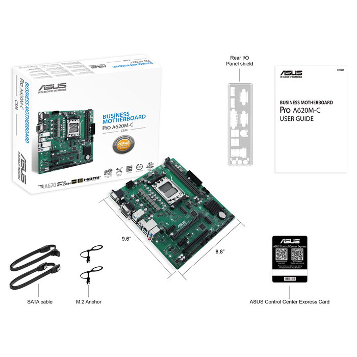 ASUS Placa Base A620M-C-CSM mATX Socket AM5 para AMD Ryzen 7000 Series DDR5