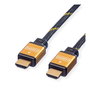 ROLINE Cable HDMI 1m 11.04.5561 con Retorno de Audio (ARC), Conectores Chapados en Oro, Negro