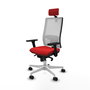 PIQUERAS Y CRESPO Silla de oficina Horna con mecanismo Sincro, Rojo y Blanco