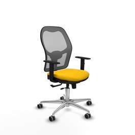 PIQUERAS Y CRESPO Silla de oficina Jorquera con mecanismo Sincro/Traslack, Amarillo y Gris