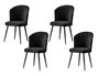 Hanah Home Juego de Sillas Negro MDF y Metal 4 Piezas 52x85x42 cm Elegantes y Cómodas