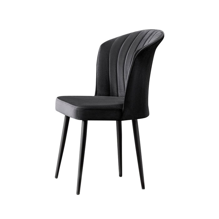 Hanah Home Juego de Sillas Negro MDF y Metal 4 Piezas 52x85x42 cm Elegantes y Cómodas
