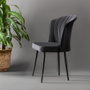 Hanah Home Juego de Sillas Negro MDF y Metal 4 Piezas 52x85x42 cm Elegantes y Cómodas