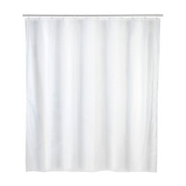 Allstar Cortina de Ducha de PEVA Reciclable, Tejido Impermeable con Ojales de Metal Inoxidable, Blanco, 120 x 200 cm