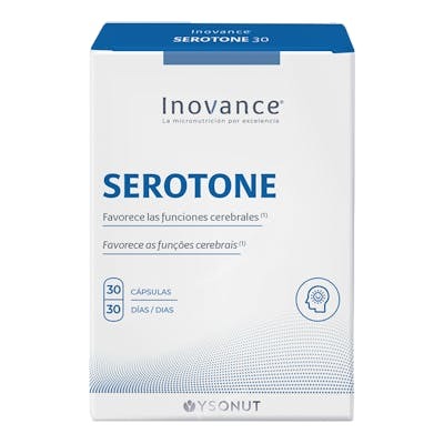 INOVANCE Serotone 30 Cápsulas Complemento Alimenticio Triptófano Vitaminas B3 B6 Zinc Sistema Nervioso INOVANCE Serotone 30 Cápsulas Complemento Alimenticio Triptófano Vitaminas B3 B6 Zinc Sistema Nervioso