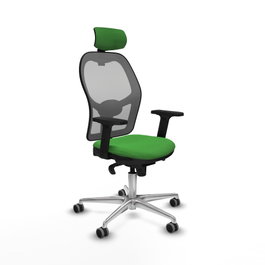 PIQUERAS Y CRESPO Silla de oficina Jorquera con mecanismo Sincro, Verde y Gris