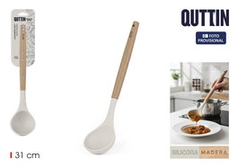 Inde Cucharón Soft de Madera - 34,6 cm de Largo, Ancho 6,7 cm, Alto 4,7 cm - Cucharon de Cocina (24 Unidades)