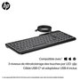 HP 400 Teclado Retroiluminado Alámbrico con Teclas Programables, Diseño Sostenible, Blanco LED, Cable USB-C
