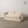 Sofá 2 Plazas Crema Tejido-Madera 180 X 97 X 89 cm
