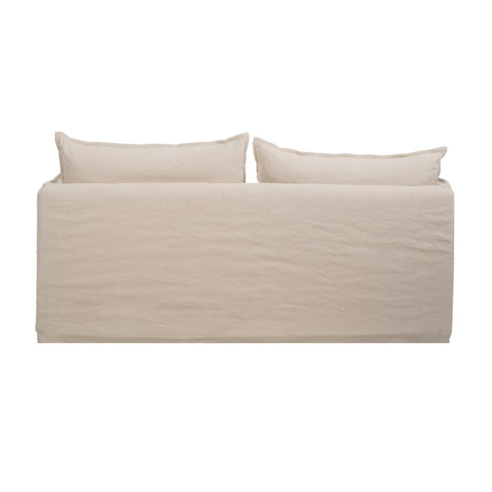Sofá 2 Plazas Crema Tejido-Madera 180 X 97 X 89 cm Sofá 2 Plazas Crema Tejido-Madera 180 X 97 X 89 cm