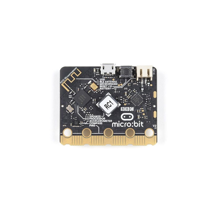 Microbit BBC micro:bit V2 Tarjeta Placa Programable con Microfono, Altavoz, Sensor Táctil, Bluetooth, Sensores Movimiento y Luz para Proyectos STEAM