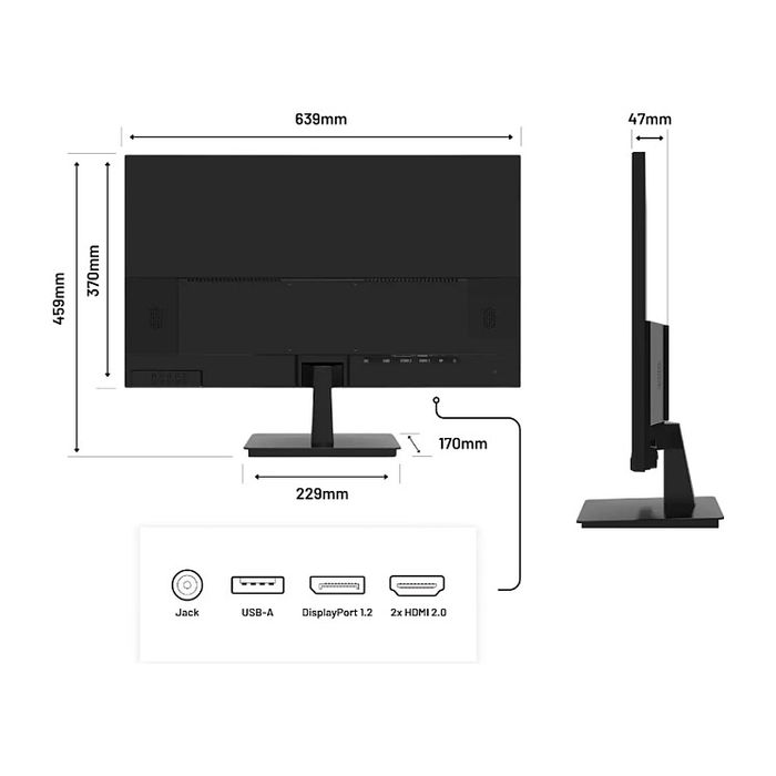 JapanNext JN-I280UHD60F-P Monitor 28" (71,1 cm) 4K UHD 3840x2160 IPS HDR 60Hz AMD FreeSync 5ms 300 cd/m² Altavoces HDMI DisplayPort Negro