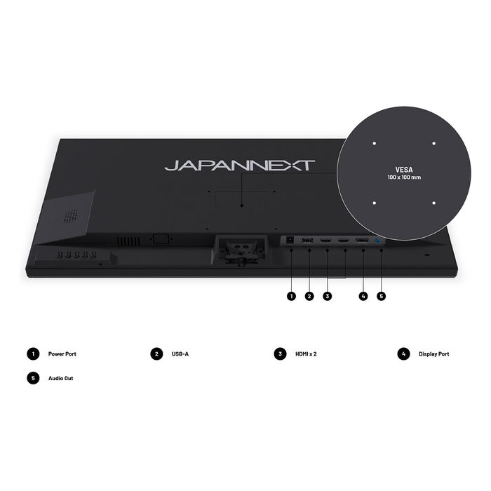 JapanNext JN-I280UHD60F-P Monitor 28" (71,1 cm) 4K UHD 3840x2160 IPS HDR 60Hz AMD FreeSync 5ms 300 cd/m² Altavoces HDMI DisplayPort Negro