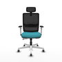 PIQUERAS Y CRESPO Silla de oficina Haches Sincro/Traslack Turquesa y Negro