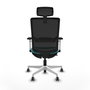 PIQUERAS Y CRESPO Silla de oficina Haches Sincro/Traslack Turquesa y Negro