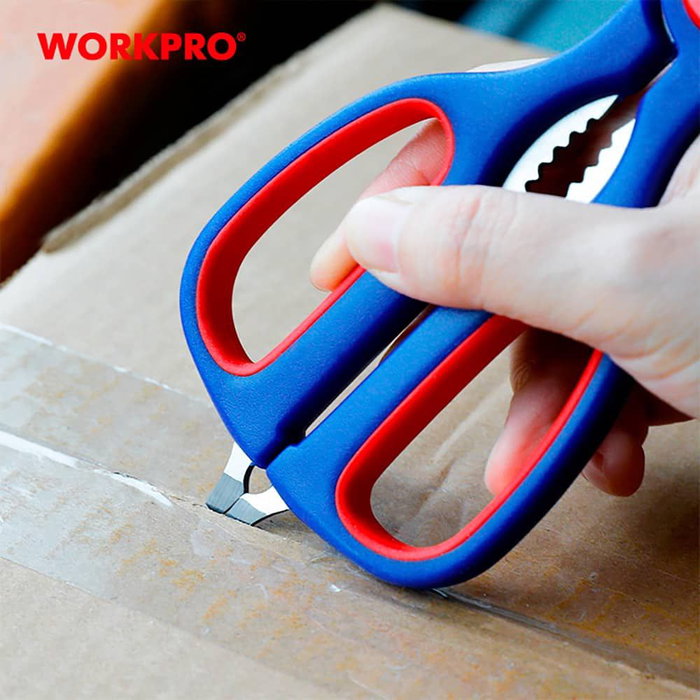 Workpro Tijeras Multifunción 215 mm, Acero Inoxidable, Corte Multipropósito, Agarre Cómodo