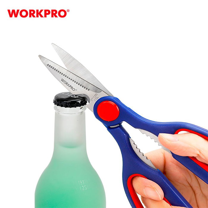 Workpro Tijeras Multifunción 215 mm, Acero Inoxidable, Corte Multipropósito, Agarre Cómodo