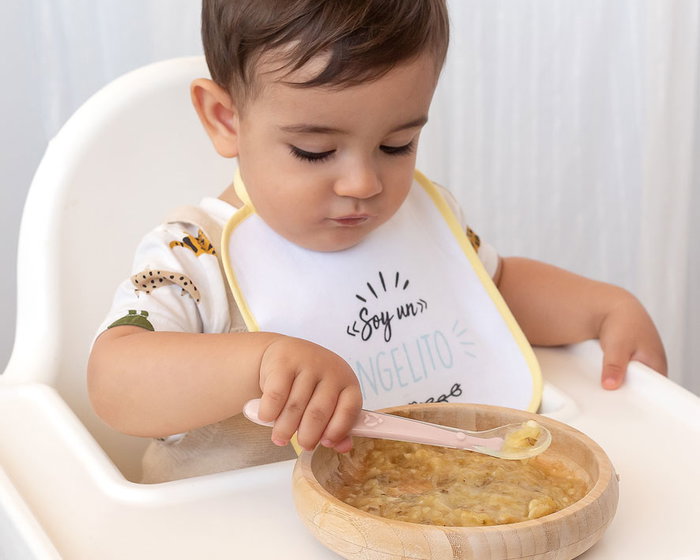 KioKids Cuchara Silicona Rosa Claro Para Bebé +6 Meses