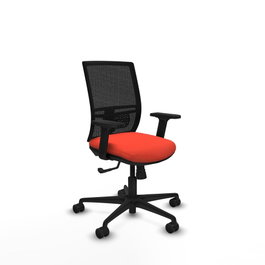 PIQUERAS Y CRESPO Silla de oficina Yunquera con mecanismo Sincro, Naranja oscuro y Negro