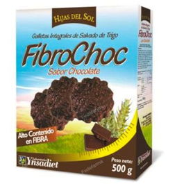 YNSADIET Galletas Fibrochoc 500Gr Alto Contenido Fibra Con Fructosa Integrales Chocolate