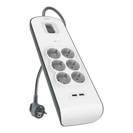 Belkin BSV604VF2M-V2 Regleta de Alimentación con 6 Tomas y 2 USB-A