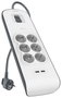 Belkin BSV604VF2M-V2 Regleta de 6 Tomas AC y 2 Puertos USB-A Gris, Blanco