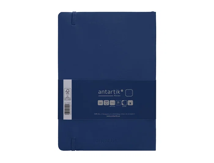 Antartik Cuaderno Tapa Blanda A5 Hojas Puntos Azul Marino 80 Hojas 80gr FSC